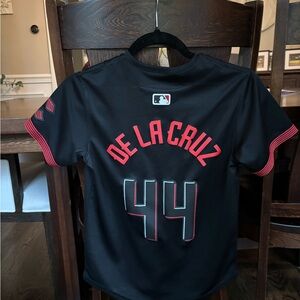 Cincinnati Black and Red Baseball Jersey De La Cruz #44 Youth small